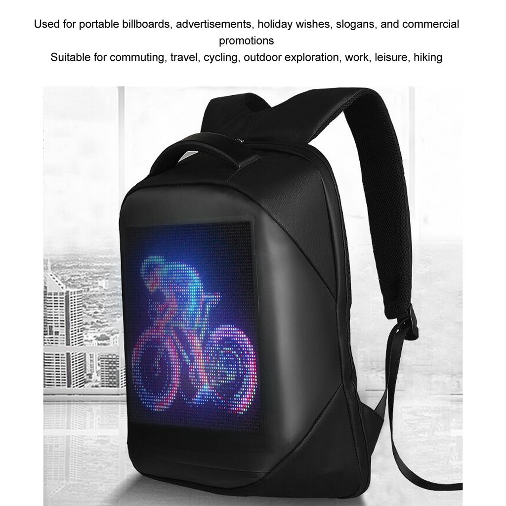 New Digital Backpack LED Backpack LED Backpack Bluetooth APP Programmable Water Resistant USB Powere
