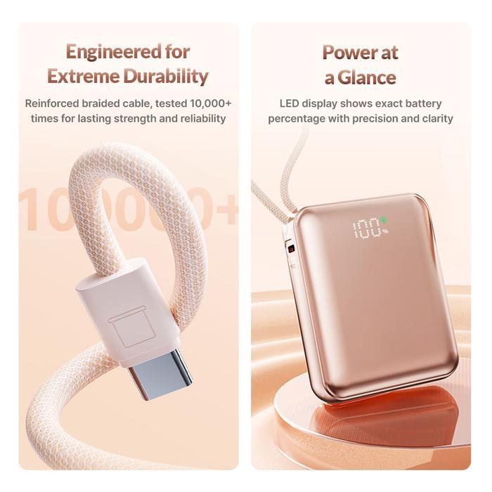 UNEED MINI POWERBANK 10000MAH PD QC 22.5W WITH BUILT IN CABLE PIXIE BOX X2 UPB425