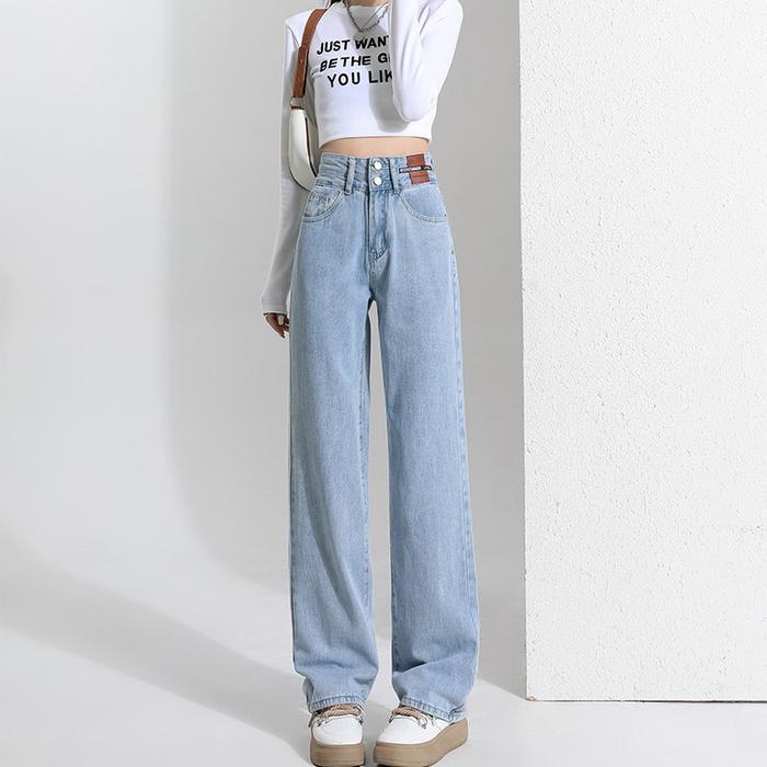 Sale- Celana Jeans Wanita Highwaist Kulot Premium Korean Style Panjang Hitam Fit Kaki Nyaman Slim