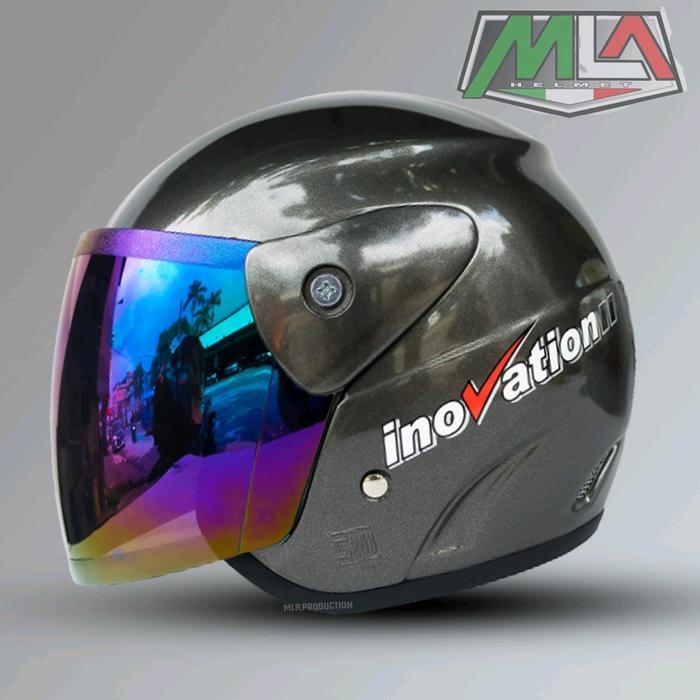 mla evo helm half face model gm evo inovation kaca rainbow untuk pria dan wanita/helm motor murah