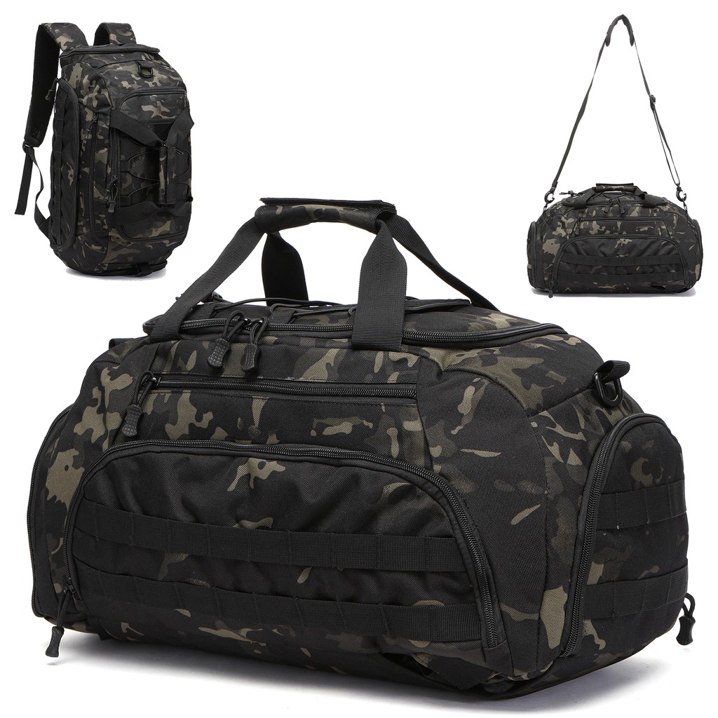 Gym Backpack with Shoe Compartment Convertible Duffel Sling Bag for Men Women Weekender Overnight