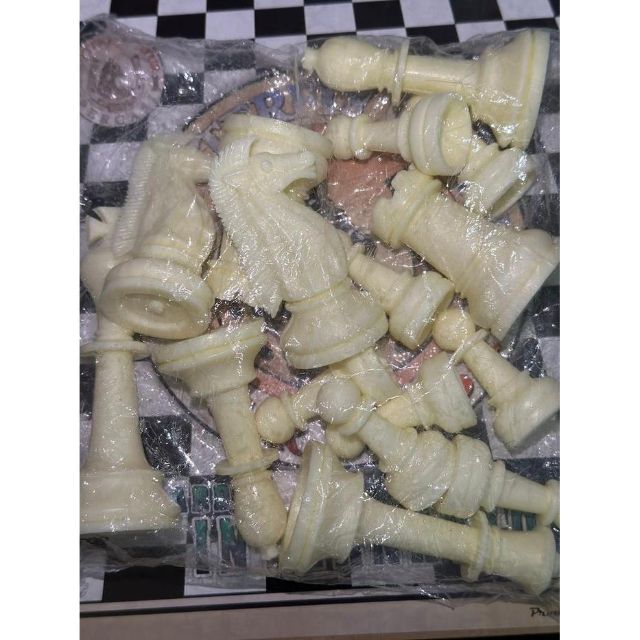 Ready Catur Lipat Standar Percasi Plastik Ukuran 50 Cm - Papan Catur Percasi Kayu Bidak Plastik Free