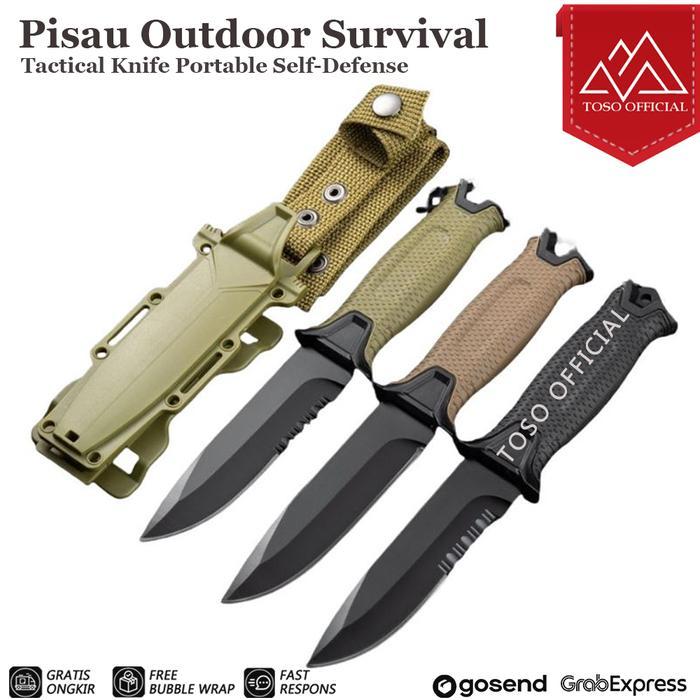 Pisau Komando Pisau Berburu Pisau Outdoor Comando Survival Straight Knife With Holster Militer
