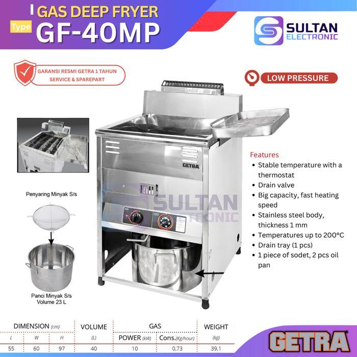 GETRA Free Standing Gas Deep Fryer GF-40MP / GF 40 MP / GF40MP