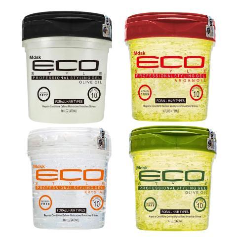 Eco Hair Styling Gel 473Ml Black CastrolKrystalOlive OilArgan Oil Original