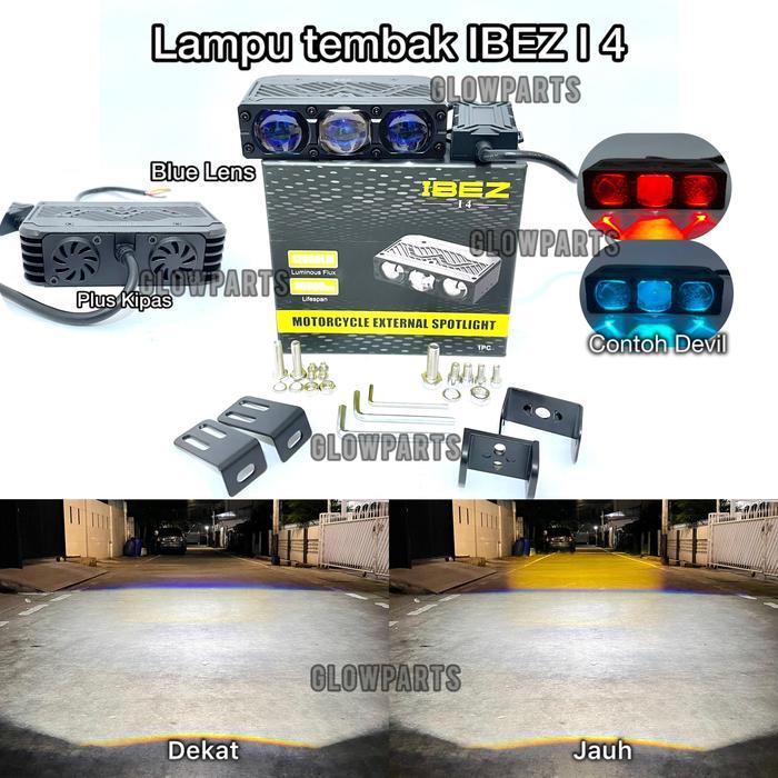 Ibez I4 - Lampu Tembak Biled 3 Mata Full Alumunium