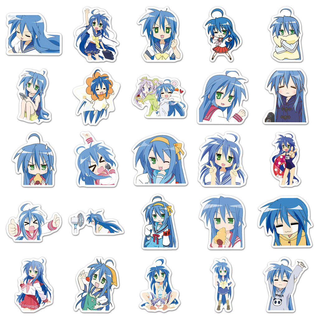 50pc Luck Star Izumi Konata Series Cartoon Cute Graffiti Stickers Suitcase Laptop Skateboard