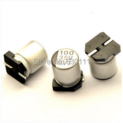 200PCS 35V100UF SMD Aluminum Electrolytic Capacitor 100UF 35V 6*7MM