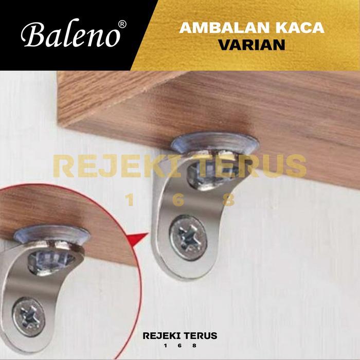 Siku Ambalan Kaca Karet Penyangga Tatakan Rak Kayu Sudut Oval