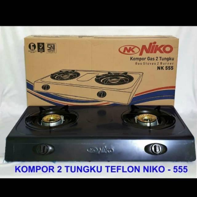 Kompor Gas Murah / Kompor Niko Bahan Teflon 2 Tungku NK - 555