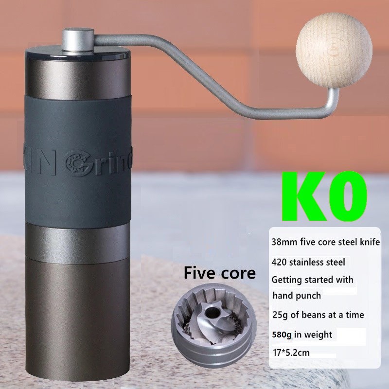 Kingrinder Aluminum manual coffee grinder portable coffee mill stainless steel Burr grinder Mini Cof