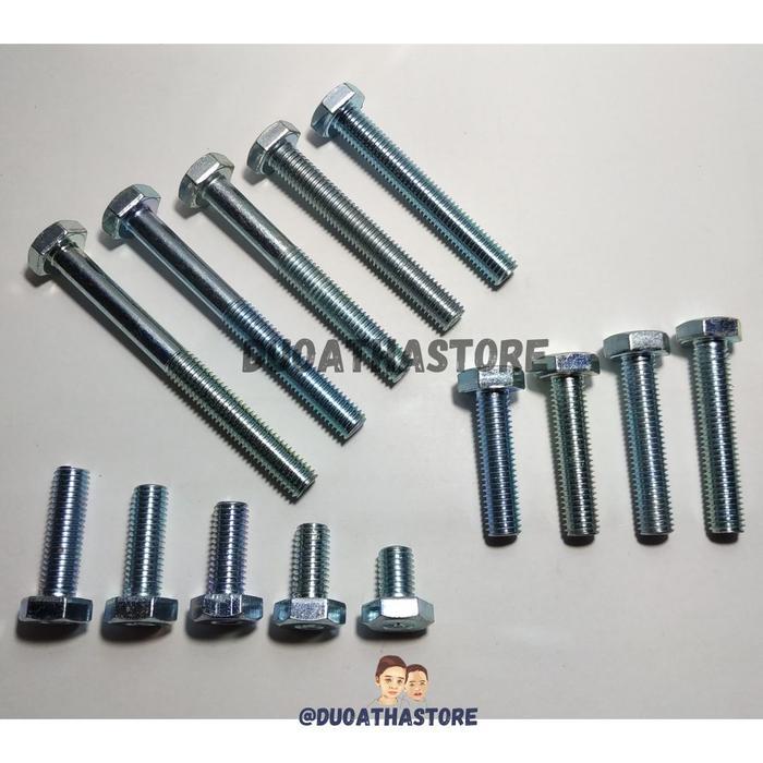 M10X30 Baut Mur M10 X 30 Bmp Galvanis Putih #Gratisongkir