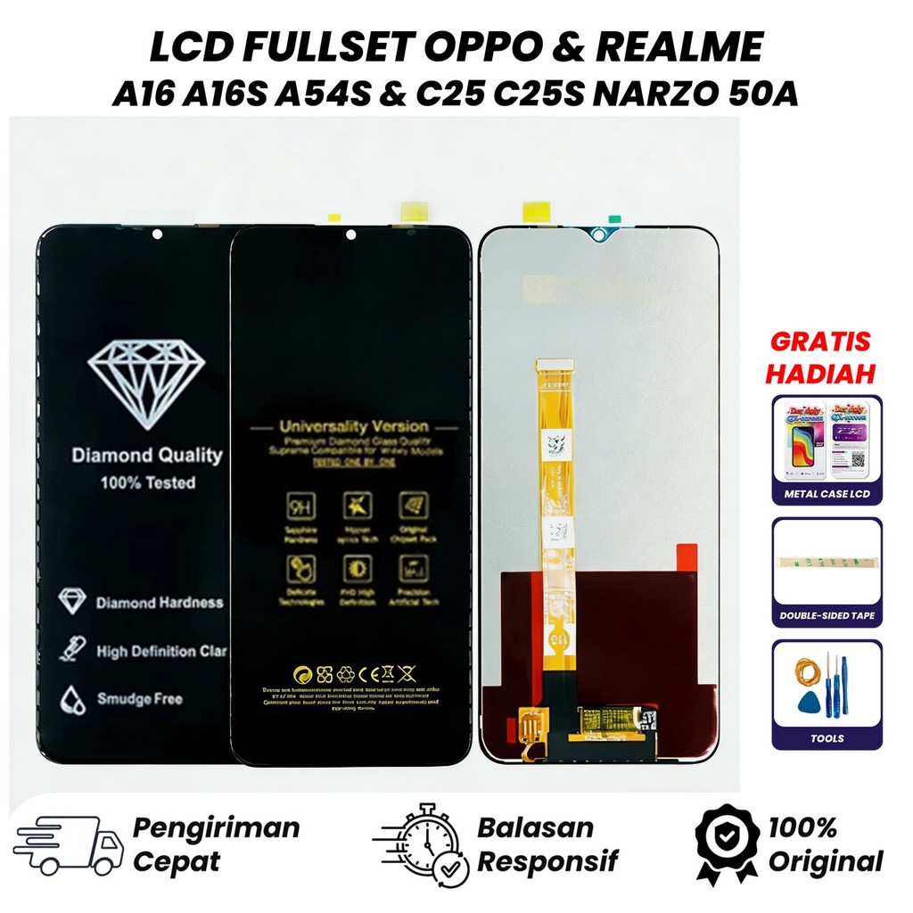 LCD OPPO A16/A16S/A54S/REALME C25/C25S/NARZO 50A FULLSET TOUCHSCREEN ORI OEM