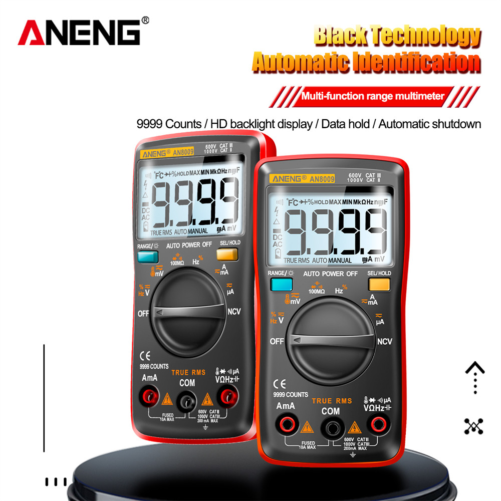 Digital Multimeter Transistor ANENG AN8009 Testers Capacitor True-RMS Tester Automotive Electrical