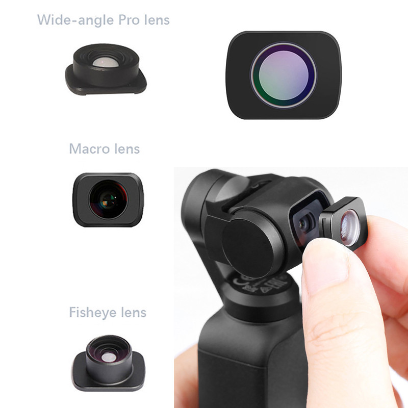 Wide Angle Macro Clear Fisheye Lens Kit for DJI Osmo Pocket/ Pocket 2 Vlog Shooting Handheld Gimbal