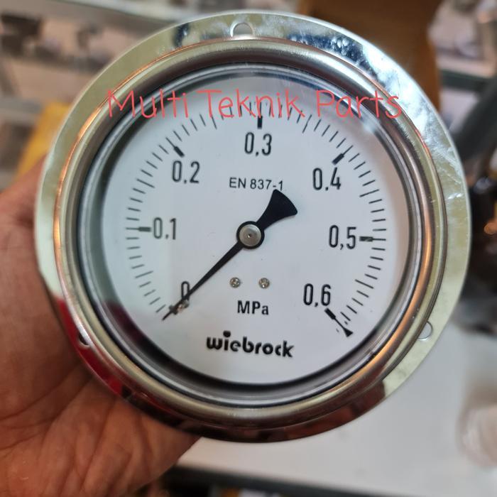Pressure gauge payung 4" inch drat 1/2" 0.6 mpa