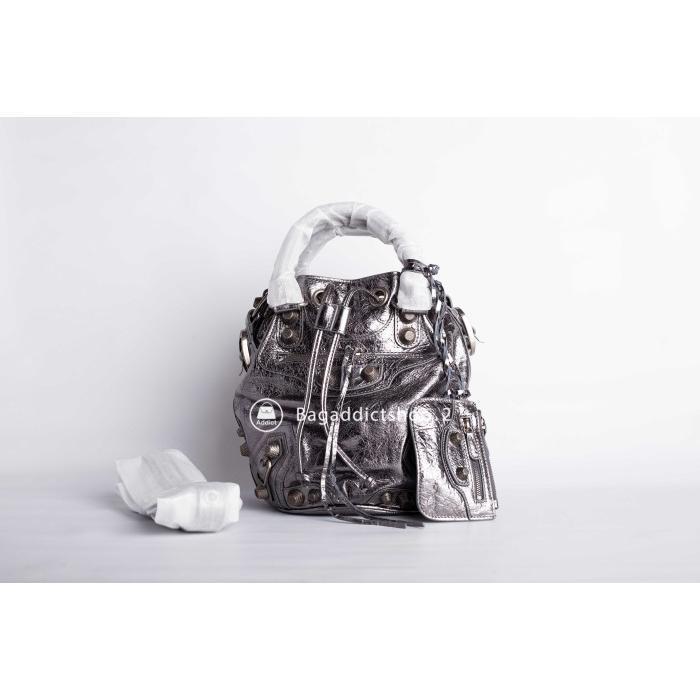 Bagaddicts Balen Le Cagole Pom Pom (Bucket) Silver SHW Super Mirror Import VIP