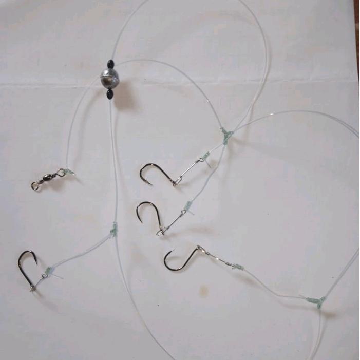 Rangkaian Kail Neklin Bawal Cabang 4 Rangkaian Pancing Ikan Bawal Lele