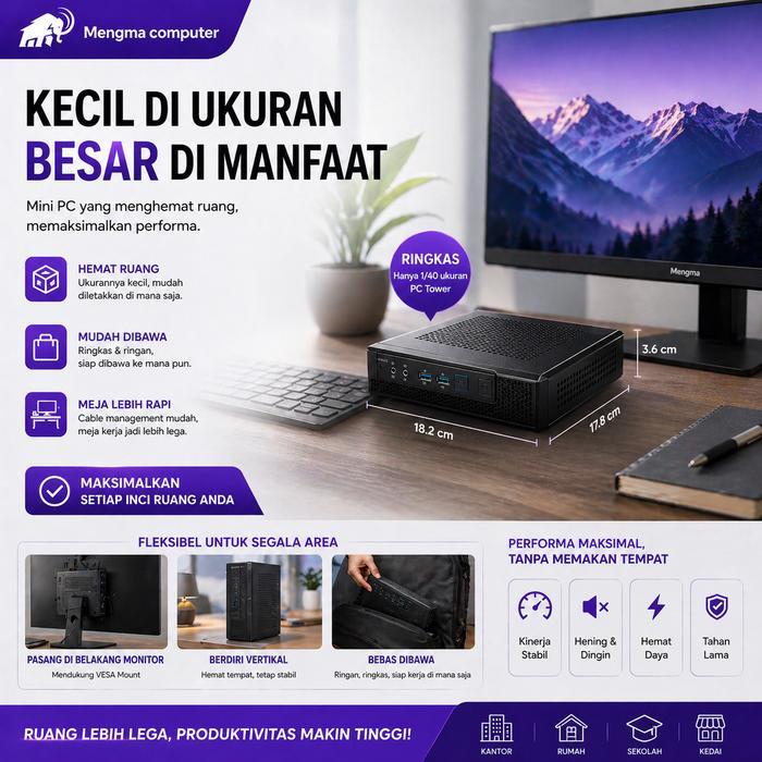 MA Intel i5 12450H PC gaming full set ,mini komputer desktop cocok untuk kantor bisnis desain grafis