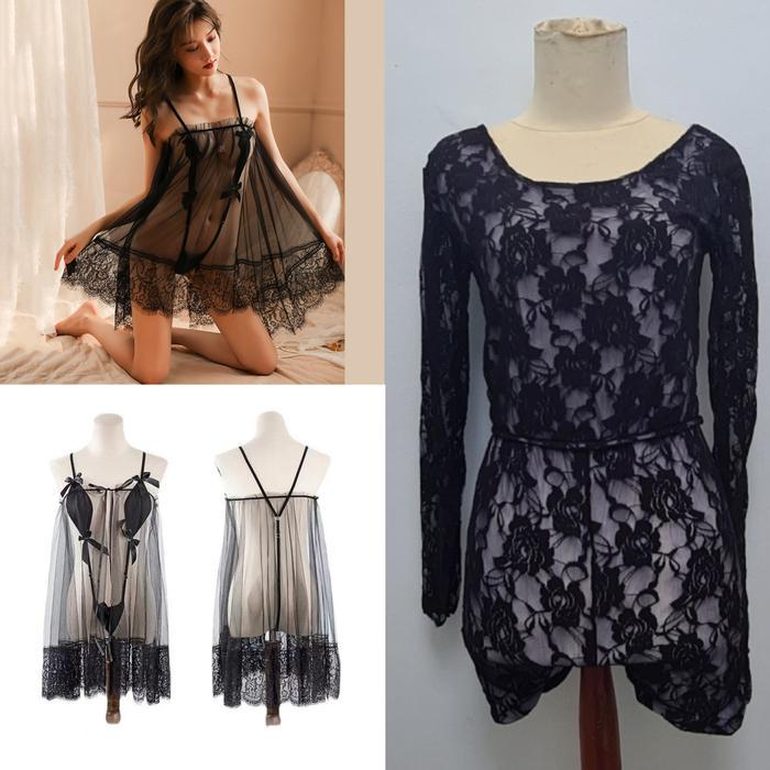 Diskon sexy lingere baju tidur wanita/ Lingerie transparan seksi piyama hot New