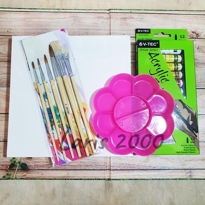 Paket Lukis Cat Akrilik / Set Lukis / Belajar Melukis