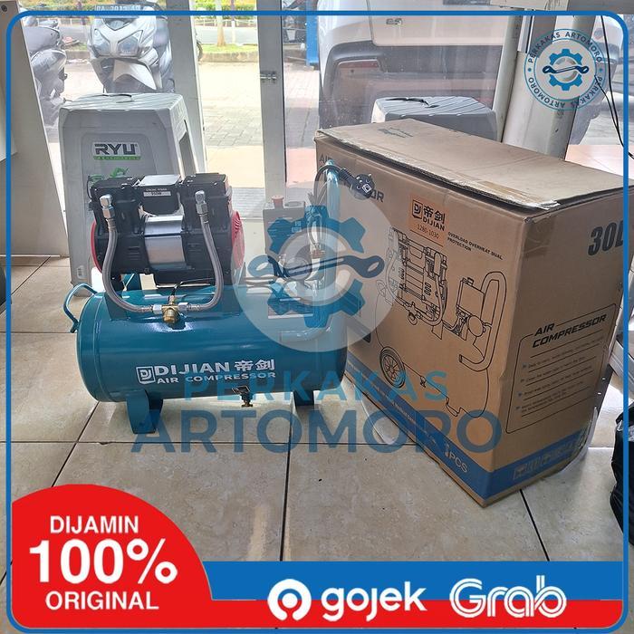 Kompresor Angin Listrik  1,7 HP Tangki Besar 3o Liter Tanpa Oli Mesin Kompresor Untuk Cat Penambalan