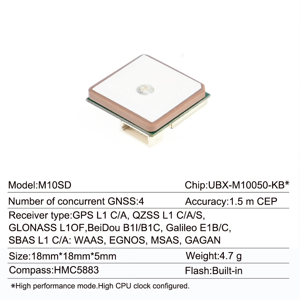 QUESCAN 18mm 10Hz Drone FPV M10 GPS Module with Compass for Drone Betaflight INAV BF F4F7H7 GPS