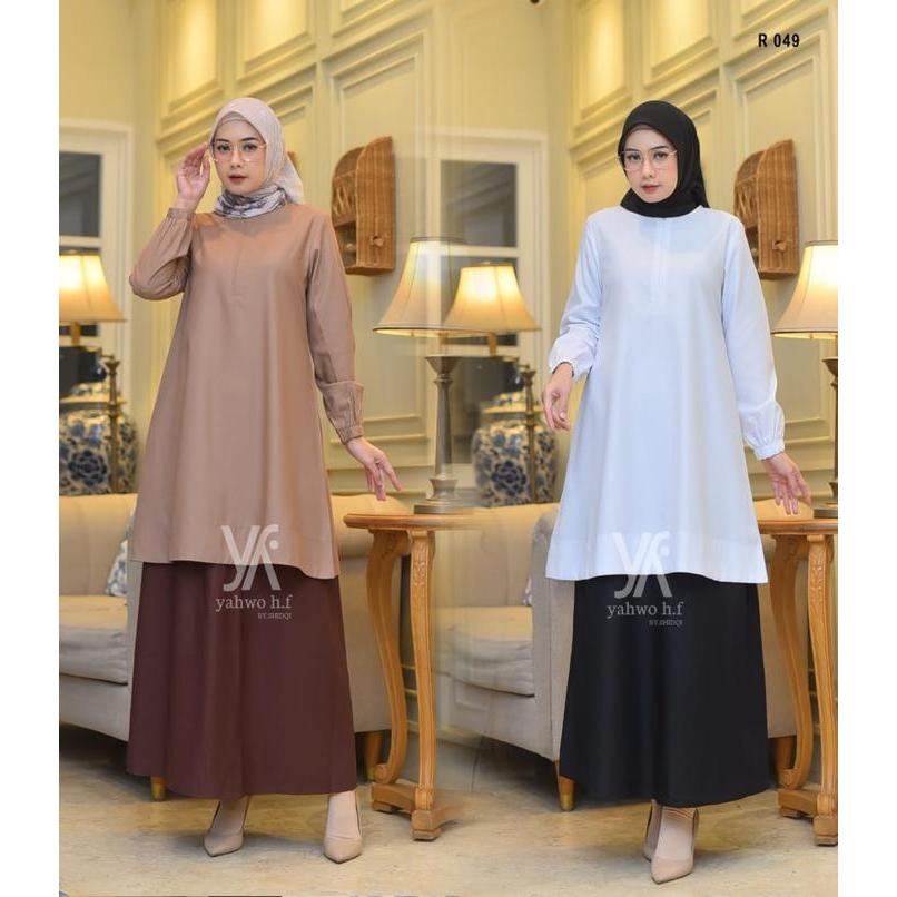 zen Setelan Rok Baju Hitam Putih/pramuka guru Wanita/baju kerja dinas Busuy/Baju Setelan Tunik