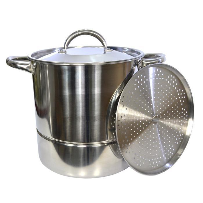 SUPRA Panci Stainless Steel 20 qt Stock Pot Besar Tutup SS + Steamer Langseng