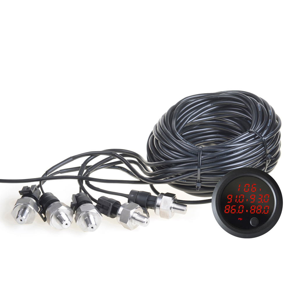 UNIVERSAL FIVE IN ONE DISPLAY AIR SUSPENSION PRESSURE GAUGE PSI BAR AIR SUSPENSION WITH 5 PIECES