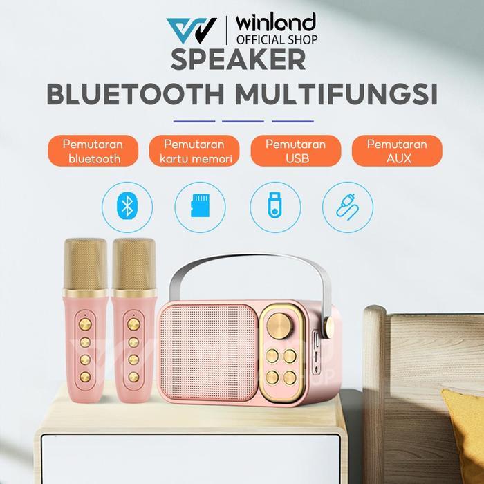 Winland Speaker Bluetooth Karaoke Speaker Set Ktv Cute Wireless Lucu Portabel Luar Ruangan Speaker