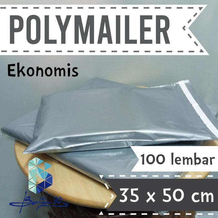 Plastik Polymailer Abu Silver 35 x 50 (isi 100pcs) Plastik Packing Polymailer Online Ekonomis