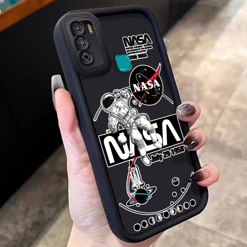 Casing Hp untuk Infinix Hot 9 Play Hot 10 Play Hot 11 Play Case Astronot NASA Kasing silikon Cesing 