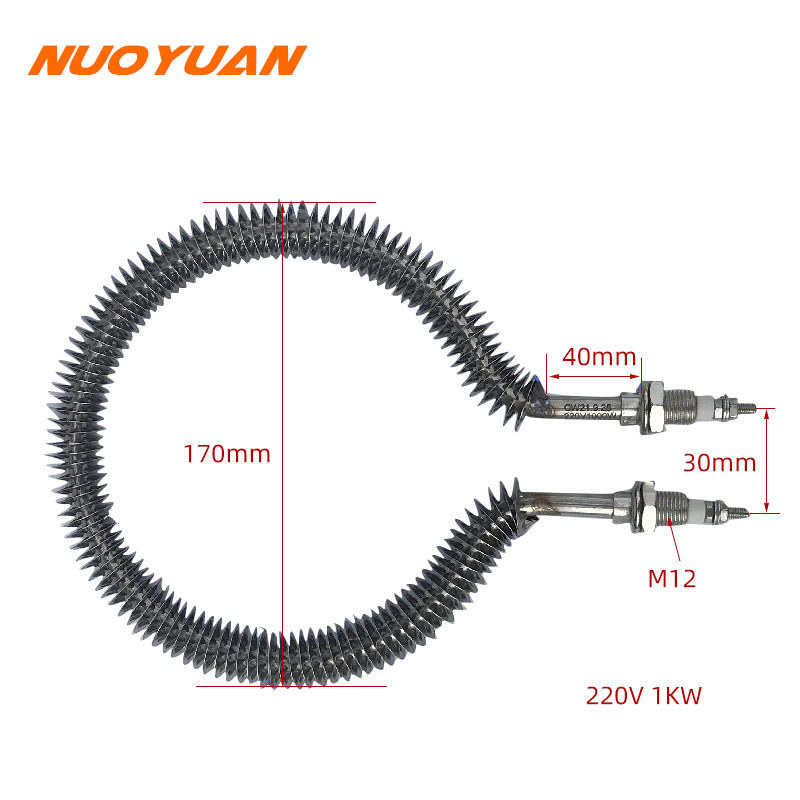 220v 1000w Round Fin Heater for Oven Spare Parts Stainless Steel Heating Resistance Spiral Finned He