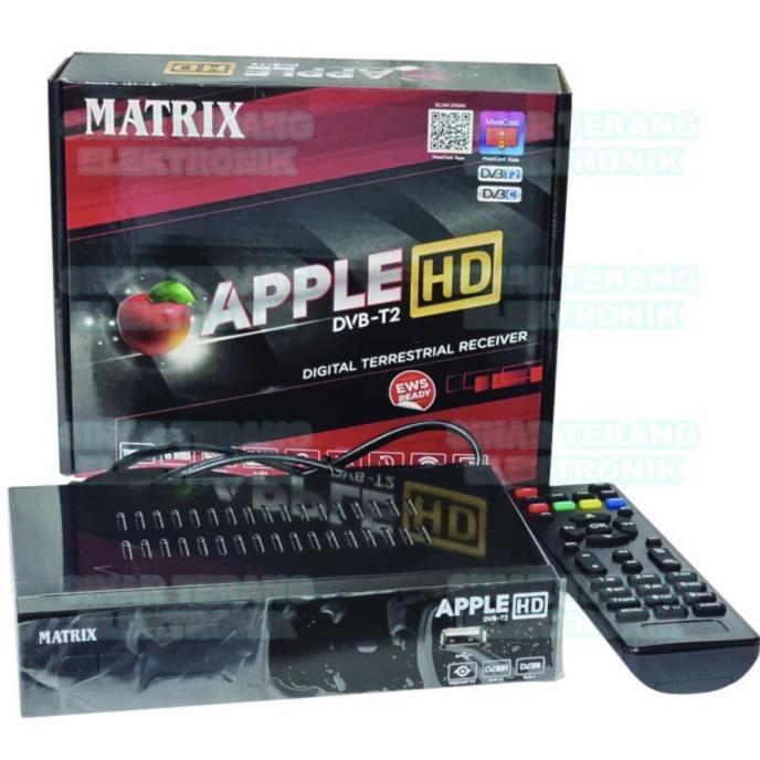"New" Set Top Box Receiver Matrix DVB T2 Apple Merah HD Terbaru DVB T-2