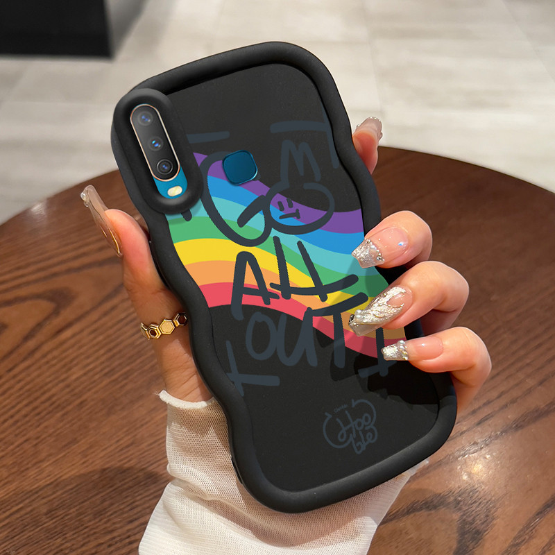 Casing Untuk VIVO Y12 Y12i Y15 Y17 Y3 Y3s 2020 Case Casing Bahasa Inggris Rainbow pola HP Cesing lun