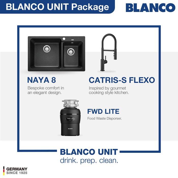 Kitchen Sink Bak Cuci Piring Granit 2 Lubang BLANCO Silgranit NAYA 8 Paket BLANCO UNIT dengan Keran