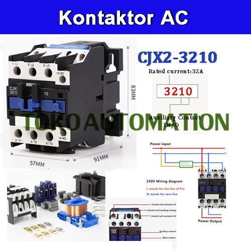 CJX2-3210 CJX2 3210 220V AC 32A 1NO CONTACTOR MOTOR STARTER RELAY SD59 TERBAIK