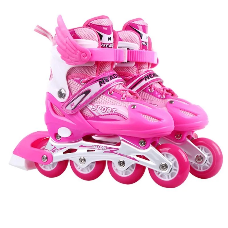 Skating shoes, children's flash straight row roller skating shoes, roller skating shoes, adjustable