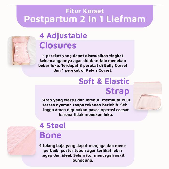 Liefmam Korset Postpartum 2 in 1 Zaraya - Aman Pasca OP Caesar, Meminimalisir Nyeri, Membentuk