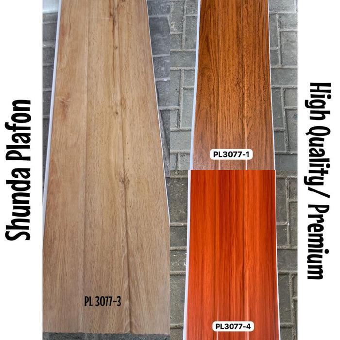 Shunda Plafon PVC Premium motif serat kayu Doff PERLEMBAR
