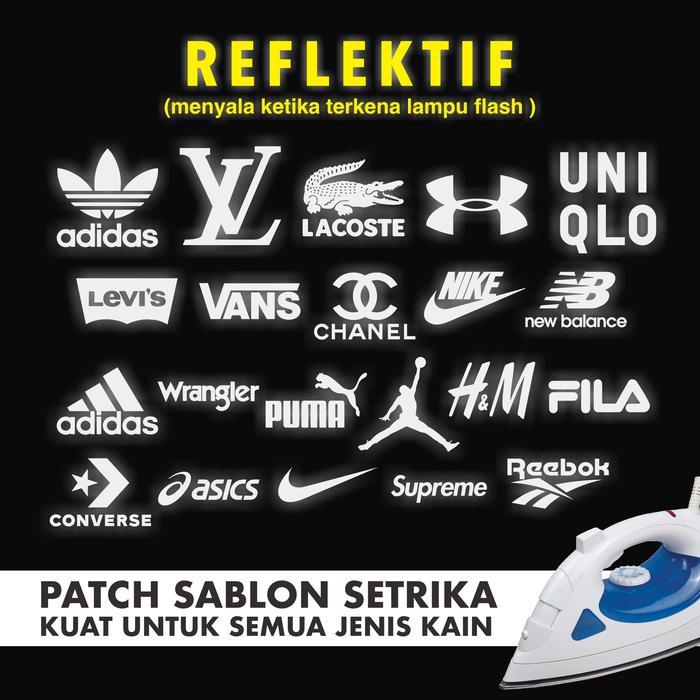 Ready Sablon Polyflex Reflektif Brand Patch Stiker Sablon Logo Setrika / Cetak Print Dtf Polyflex