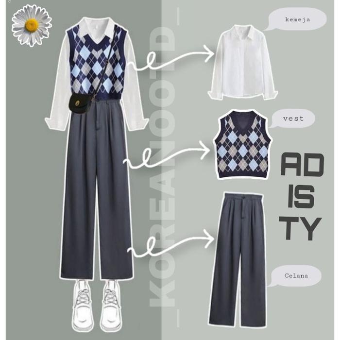 flash sale premium jisoo setelan baju korea one set outfit korea wanita, outfit ulzzang, ootd korea