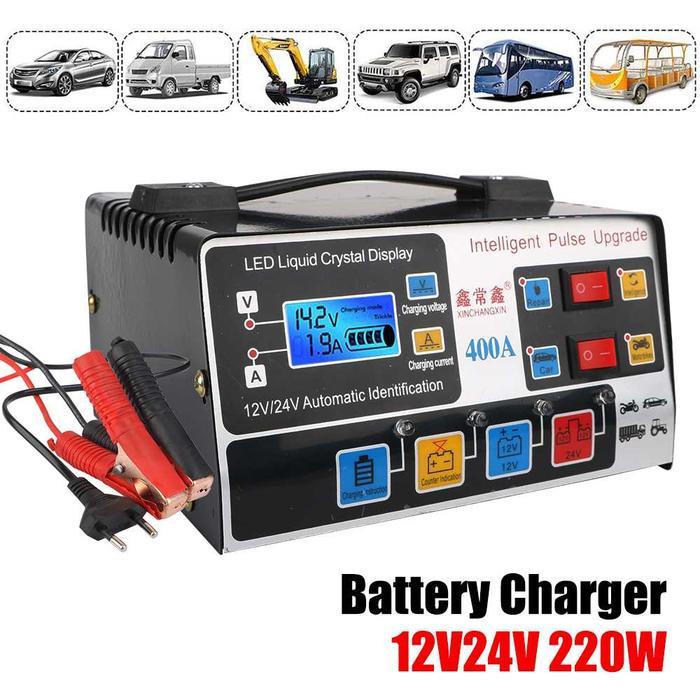 Charger Aki Mobil Motor 12v 24v Smart Charger Accu 12 volt 24 volt