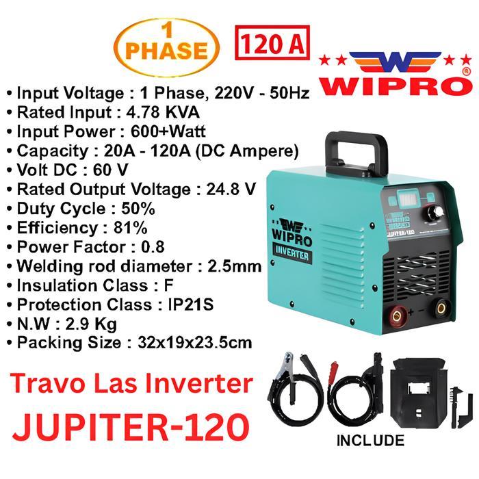 Travo Las Inverter WIPRO JUPITER-120 / Mesin Las DC IGBT 1 Phase Inverter 120 Ampere WIPRO /