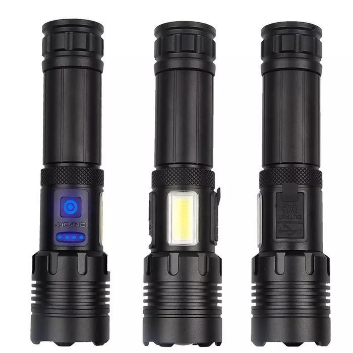 Senter Swat Led Sorot Super Terang 9000 Lumens Lampu Senter LED COB Cas USB Outdoor Senter Sorot