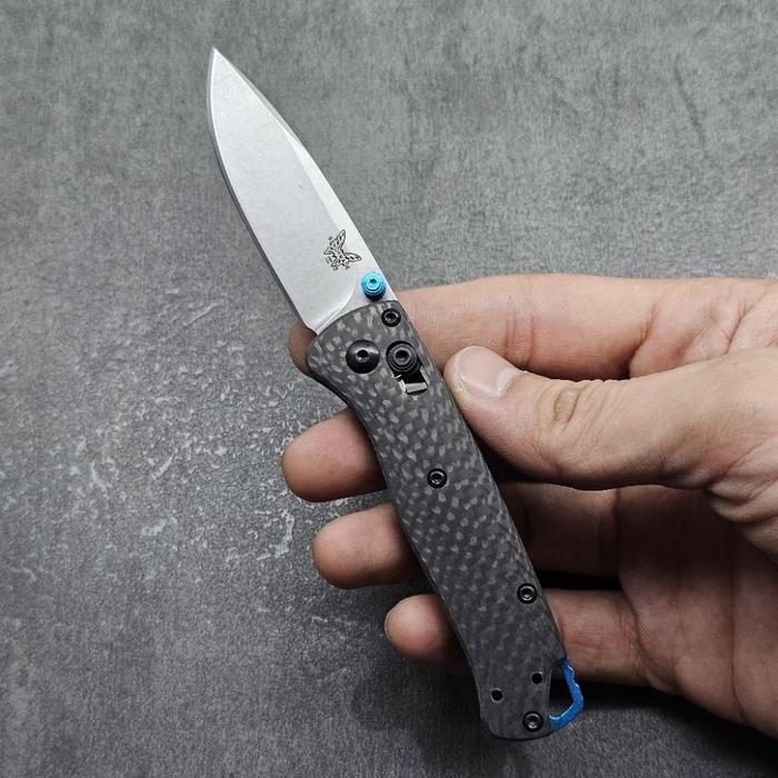 Reaadyyy Pisau Lipat Benchmade 533 Bugout Mini Carbon Fiber Handle Stainless Blade