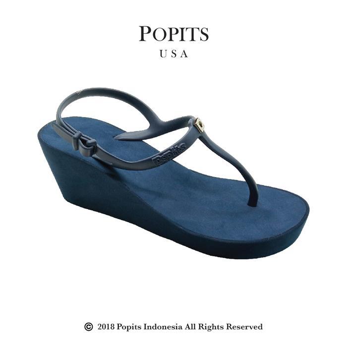 Popits - Slingback Tall (7 Cm) - Sandal Wanita Black Hitam #Gratisongkir