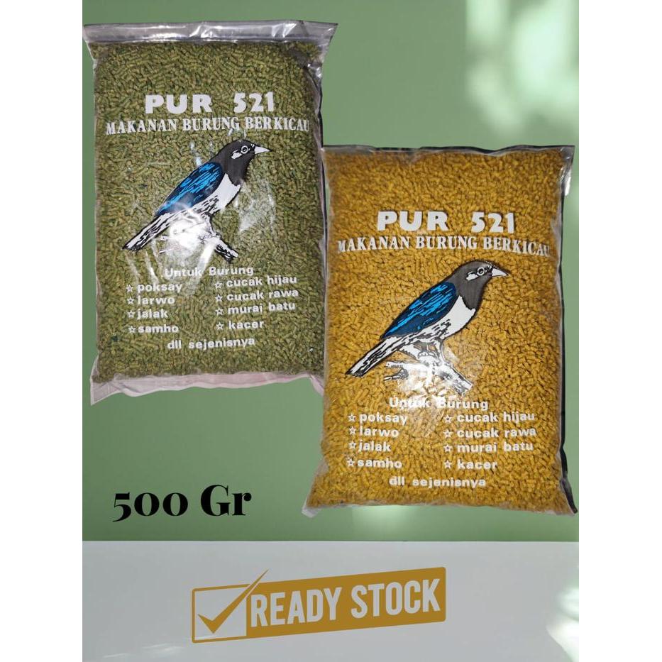 Pakan Pur Burung 521 Cokelat + Hijau 500 Gr & 1 KG