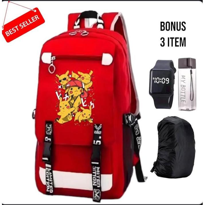 Sale Tas Ransel Pikachu - Tas Anak Karakter Pikachu - Tas Anak Gambar Pikachu - Tas Sekolah Gambar